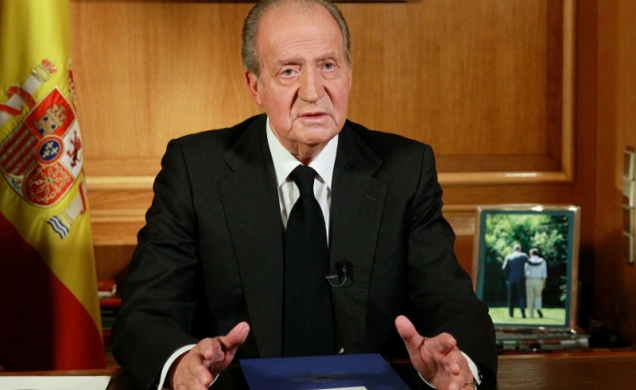 Su Majestad el Rey durante su mensaje por el fallecimiento de D. Aldolfo Suárez 